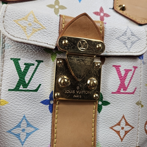 Auth Louis Vuitton Speedy 30 Multicolor White Satchel Handbag - Picture 6 of 16
